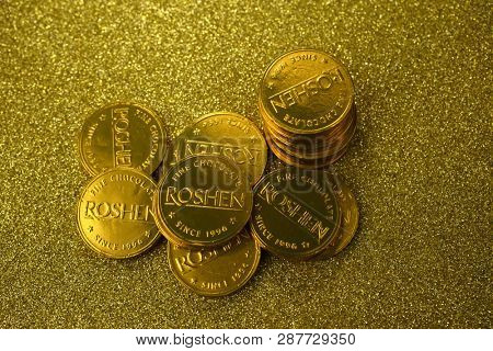 Kiev, Ukraine - February 1, 2019: Roshen Ukrainian Corporation was ranked 18th in the 