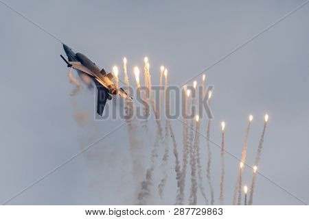 Payerne, Switzerland - September 7, 2014: Belgian Air Component (belgian Air Force) General Dynamics