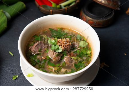 Asian bone soup or sup tulang, popular traditional malay dish.