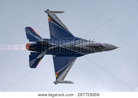 Payerne, Switzerland - August 31, 2014: Belgian Air Component (belgian Air Force) General Dynamics F