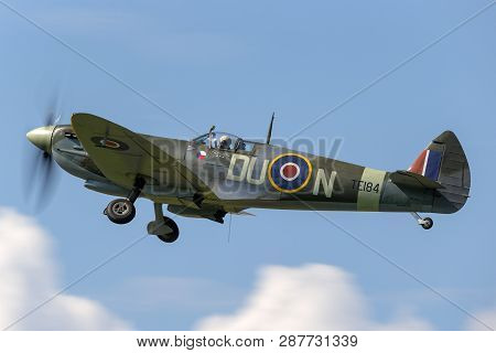 Payerne, Switzerland - September 7, 2014: Supermarine Spitfire Mk16e World War Ii Fighter Aircraft G