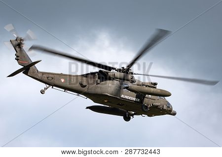 Payerne, Switzerland - September 1, 2014: Austrian Armed Forces (austrian Army) Sikorsky S-70a-42 Bl