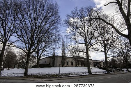 Pittsburgh, Pennsylvania, Usa 03/05/2019 The Frick Art Museum Located In The Point Breeze Neighborho