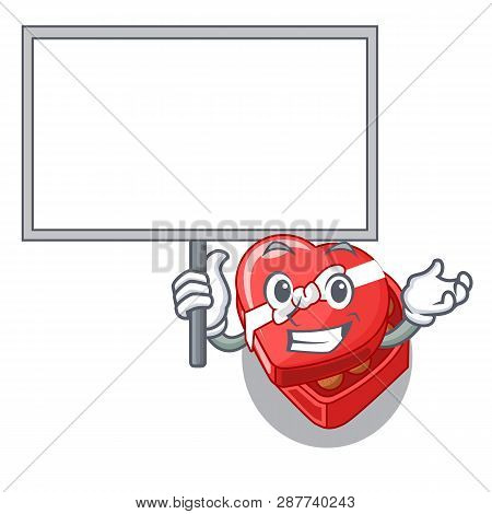 Bring Board Chocolate Box Heart Above Cartoon Table