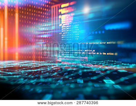 Programming Code Abstract Technology Background Of Software Developer And  Computer Script