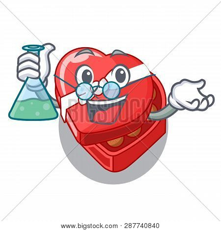 Professor Choclate Heart Box In Shape Mascot