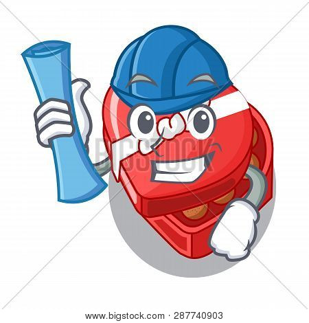 Architect Choclate Heart Box In Shape Mascot