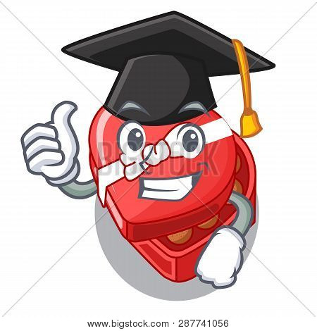 Graduation Choclate Heart Box In Shape Mascot