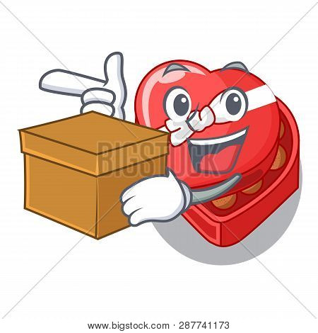 With Box Choclate Heart Box In Shape Mascot
