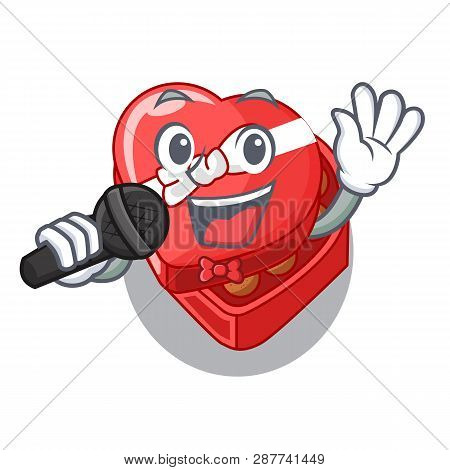 Singing Chovolate Heart Box Isolated With Characters