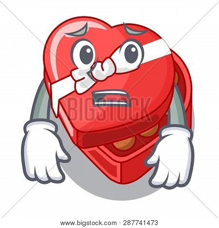 Afraid Chovolate Heart Box Isolated With Characters