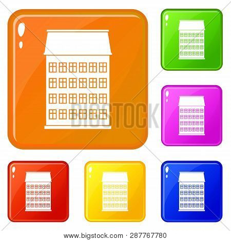 Toen House Icons Set Collection Vector 6 Color Isolated On White Background