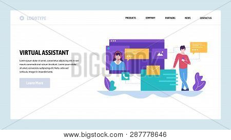 Vector Web Site Design Template. Online Customer Support, Personal Ai Virtual Assistant, Internet Iv