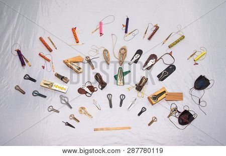 Three Russian And Yakutian Jews-harp, Khomus, Vargan. Musical Instruments For Meditation And Spiritu