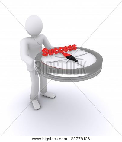 ember, aki tartja a kezében a siker iránytű