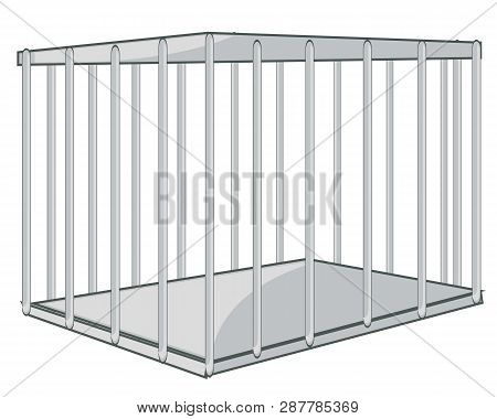 Strong Iron Hutch On White Background Is Insulated
