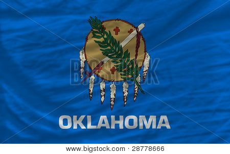 Volledige Wave vlag van Amerikaanse staat van Oklahoma voor achtergrond