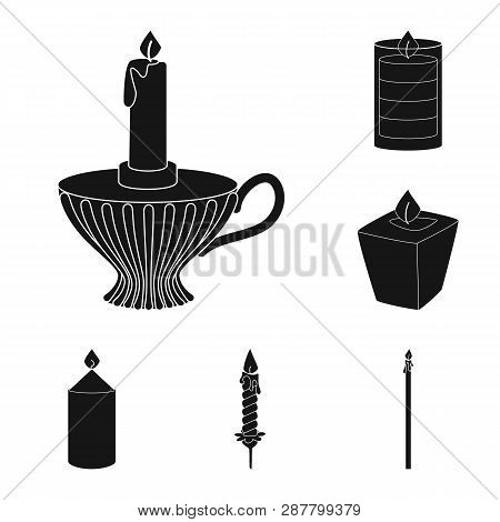 Vector Design Of Candlelight And Decoration   Logo. Set Of Candlelight And Wax Stock Symbol For Web.