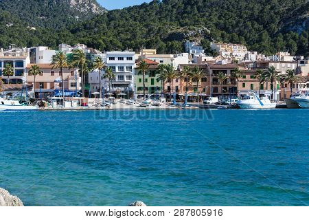 Port Andratx, Spain - June 01, 2016:
View Of The Bay Of Port Andratx Mallorca Baleares Spain. In The