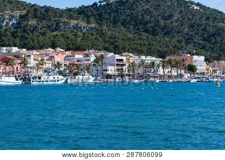 Port Andratx, Spain - June 01, 2016:
View Of The Bay Of Port Andratx Mallorca Baleares Spain. In The