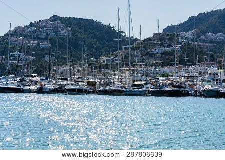 Port Andratx, Spain - June 01, 2016:
View Of The Bay Of Port Andratx Mallorca Baleares Spain. In The