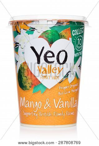 London, Uk - March 05, 2019: Yeo Valley Family Farm Proper Organic Bio Live Yogurt With Mango And Va