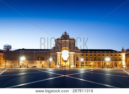 The Praca Do Comercio In Lisbon, Portugal