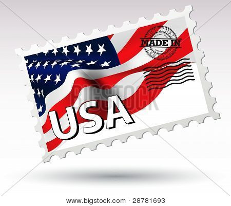 Sello de correos Bandera USA