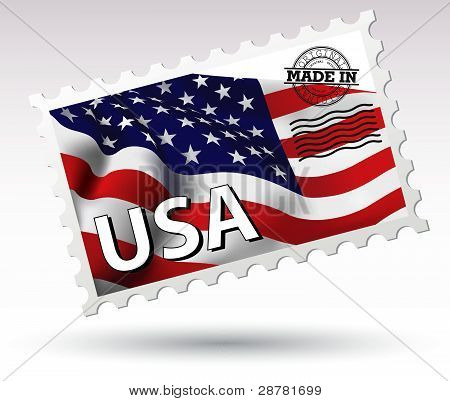 Sello de correos Made in USA