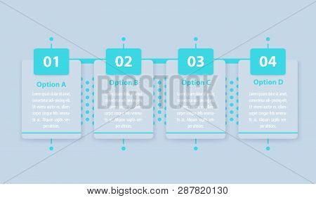 1, 2, 3, 4 Steps, Infographics, Timeline Vector Template, Eps 10 File, Easy To Edit