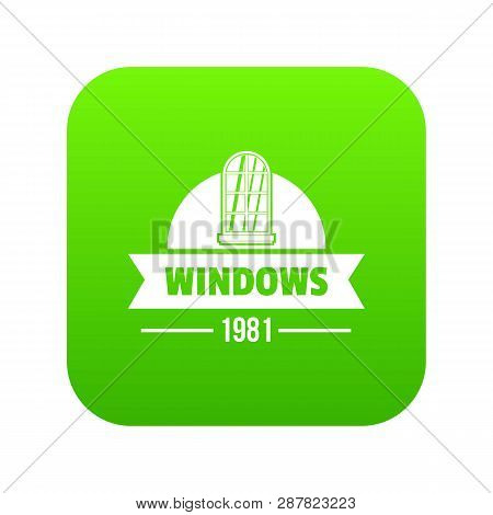Modern Window Icon Green Isolated On White Background