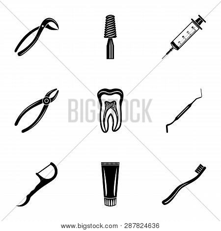 Pull A Tooth Icons Set. Simple Set Of 9 Pull A Tooth Icons For Web Isolated On White Background