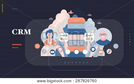 Technology 3 - Crm Customer Relationship Management - Modern Flat Vector Concept Digital Illustratio