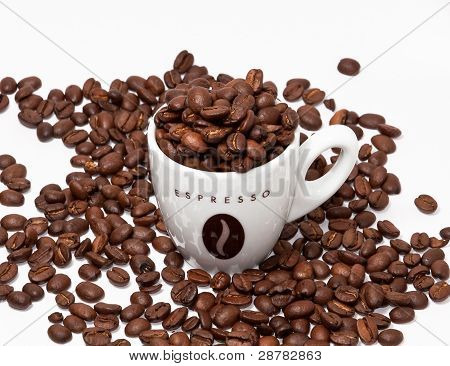 Kaffe kop og bønner
