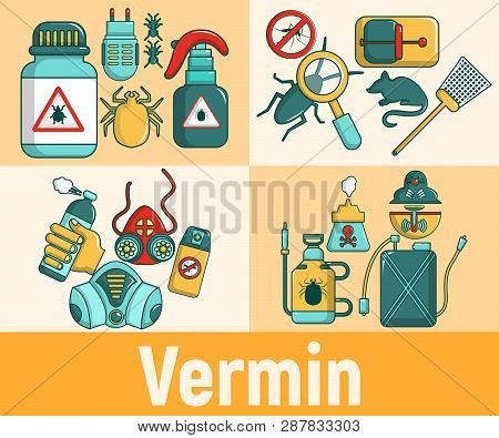 Vermin Concept Banner. Cartoon Banner Of Vermin Concept For Web, Giftcard And Postcard