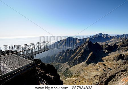High Tatras West Ridge: In The Foreground The Middle Ridge, The Small Church (2095m), The Tumble Tow