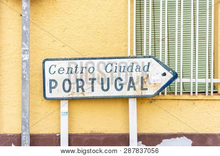 Boats And Bridge Over Guadiana River Which Is A Border Between Spain And Portugal, Ayamonte