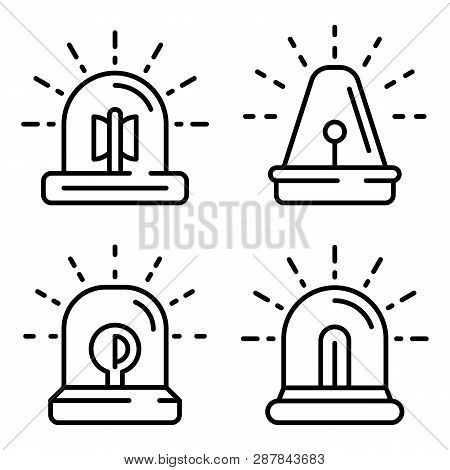 Flasher Icon Set. Outline Set Of Flasher Icons For Web Design Isolated On White Background