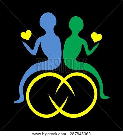 Abstract Illustration Two Abandoned Souls Taking Their Hearts