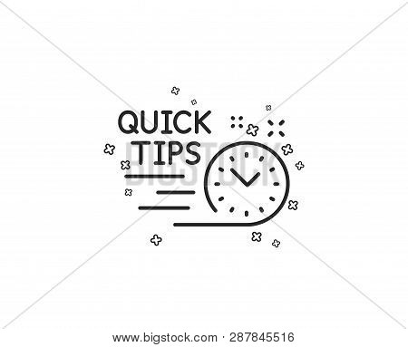 Quick Tips Line Icon. Helpful Tricks Sign. Tutorials Symbol. Geometric Shapes. Random Cross Elements