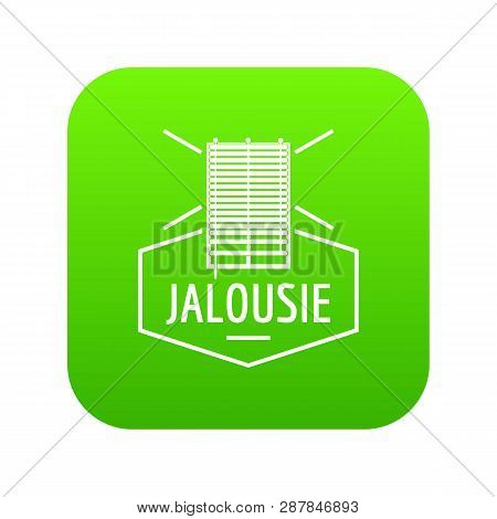 Jalousie Icon Green Isolated On White Background