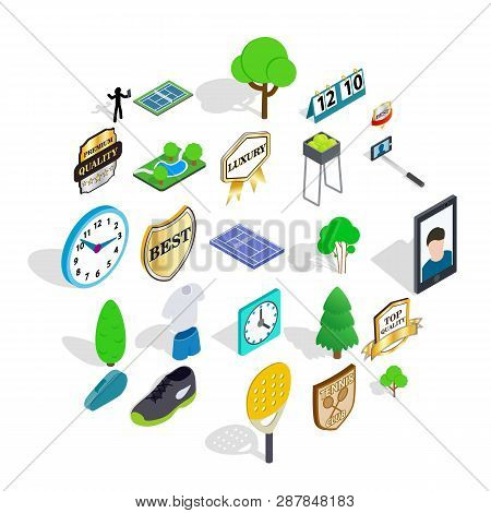 Tourney Icons Set. Isometric Set Of 25 Tourney Icons For Web Isolated On White Background