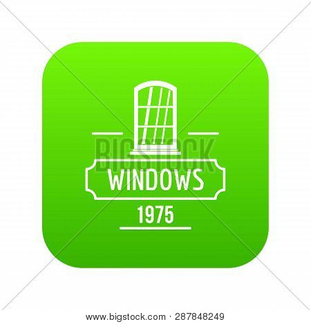 Inside Window Icon Green Isolated On White Background