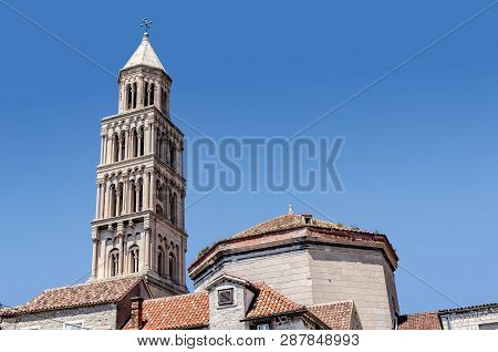 Cathedral Of St. Duje And The Old City In The City Of Split. Croatia.