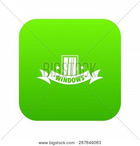 Exterior Emblem Icon Green Isolated On White Background