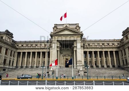 The Palace Of Justice Of Lima Is The Main Seat Of The Supreme Court Of Justice Of The Republic Of Pe