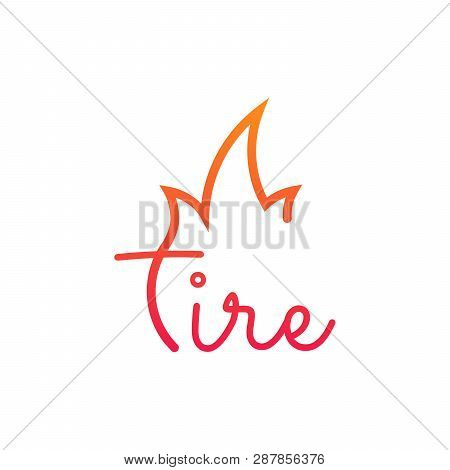 Fire Or Flame Typographic Logo. Vector Illustration Isolated On White Background.