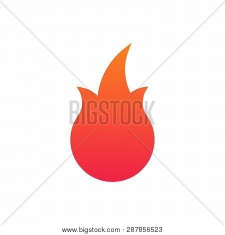 Fire Or Flame Simple Logo. Vector Illustration Isolated On White Background.