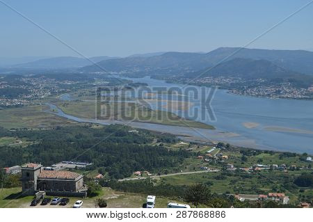 Views Of The Miño River, Forest House And Portuguese Village Of Caminha From The Castro Of Santa Tec