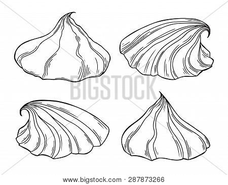 Zefir Isolated On White Background. Set Of Different Zefir. Vector